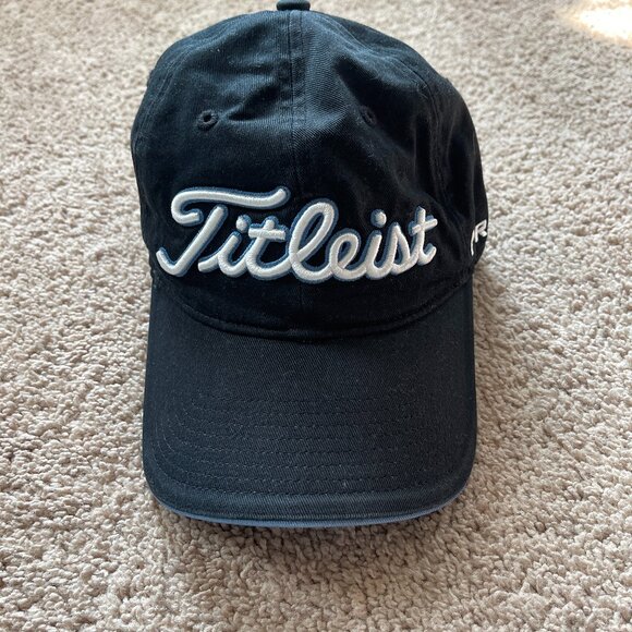 Titleist ProV1 FJ Navy Blue/Black Embroidered Golf Cap Hat Adjustable FootJoy - Picture 1 of 7